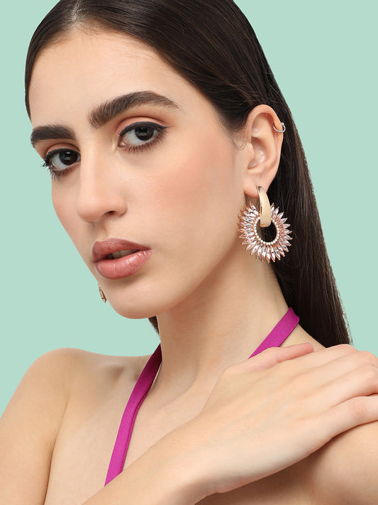 Gold Plated Designer Stone Party Drop Earring For Women
