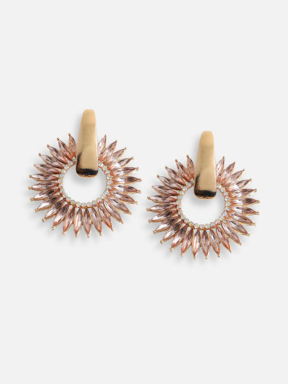 Gold Plated Designer Stone Party Drop Earring For Women