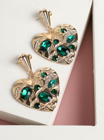 Gold Plated Designer Stone Party Drop Earring For Women