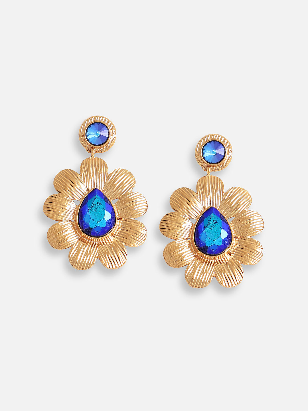 Gold Plated Designer Stone Party Drop Earring For Women