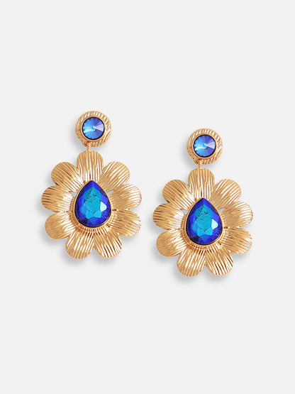 Gold Plated Designer Stone Party Drop Earring For Women