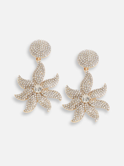 Gold Plated Designer Stone Party Drop Earring For Women