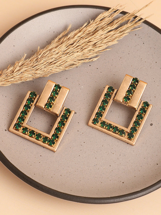 Gold Plated Designer Stone Party Drop Earring For Women