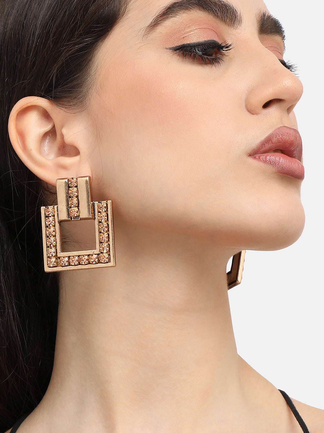 Gold Plated Designer Stone Party Drop Earring For Women