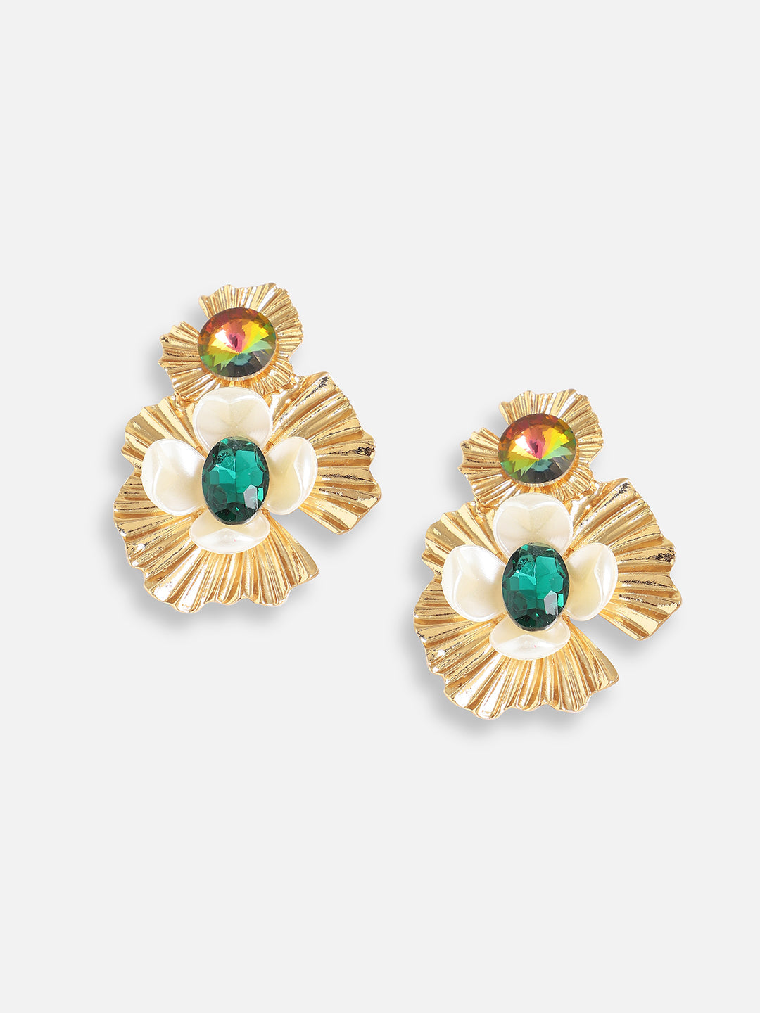 Gold Plated Designer Stone Party Drop Earring For Women