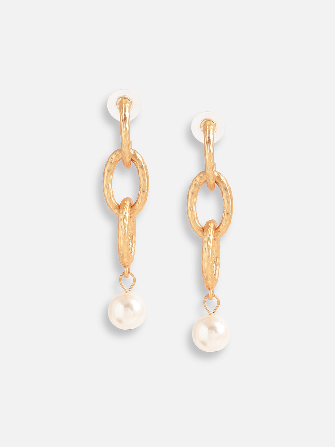 Gold Plated Pearls Casual Drop Earring For Women