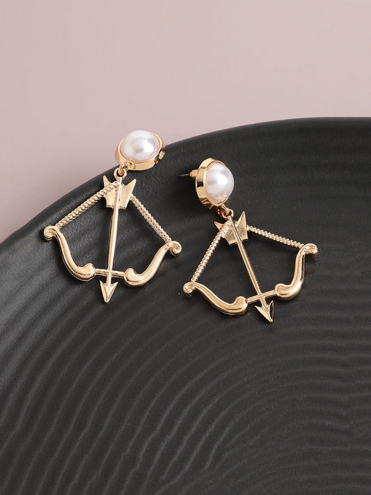 Gold Plated Pearls Party Drop Earring For Women