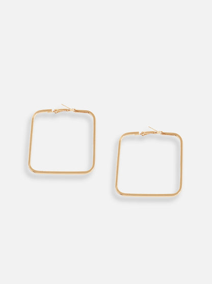 GOLD PLATED PARTY DESIGNER STONE HOOP EARRING FOR WOMEN