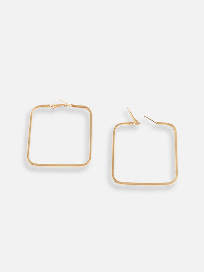 GOLD PLATED PARTY DESIGNER STONE HOOP EARRING FOR WOMEN