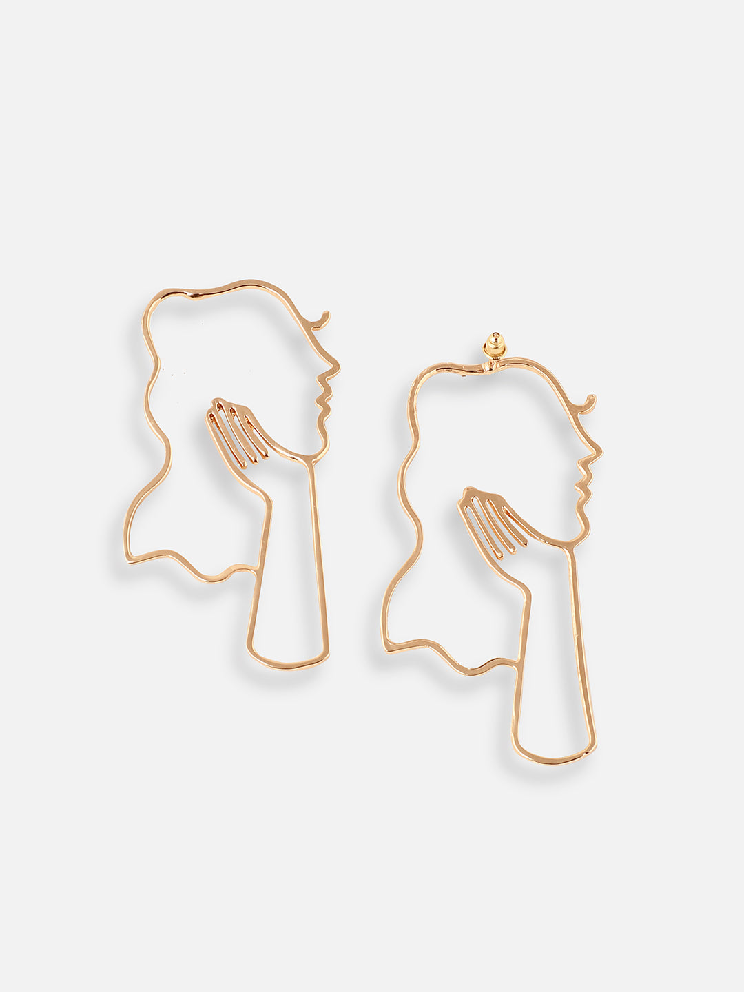 GOLD PLATED PARTY DESIGNER STONE HOOP EARRING FOR WOMEN