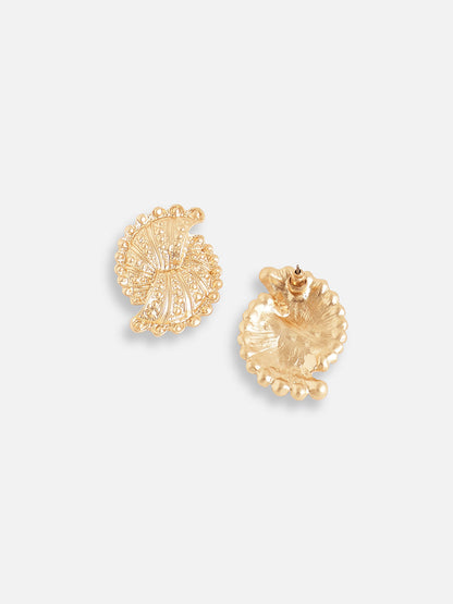 GOLD PLATED PARTY DESIGNER STONE STUD FOR WOMEN