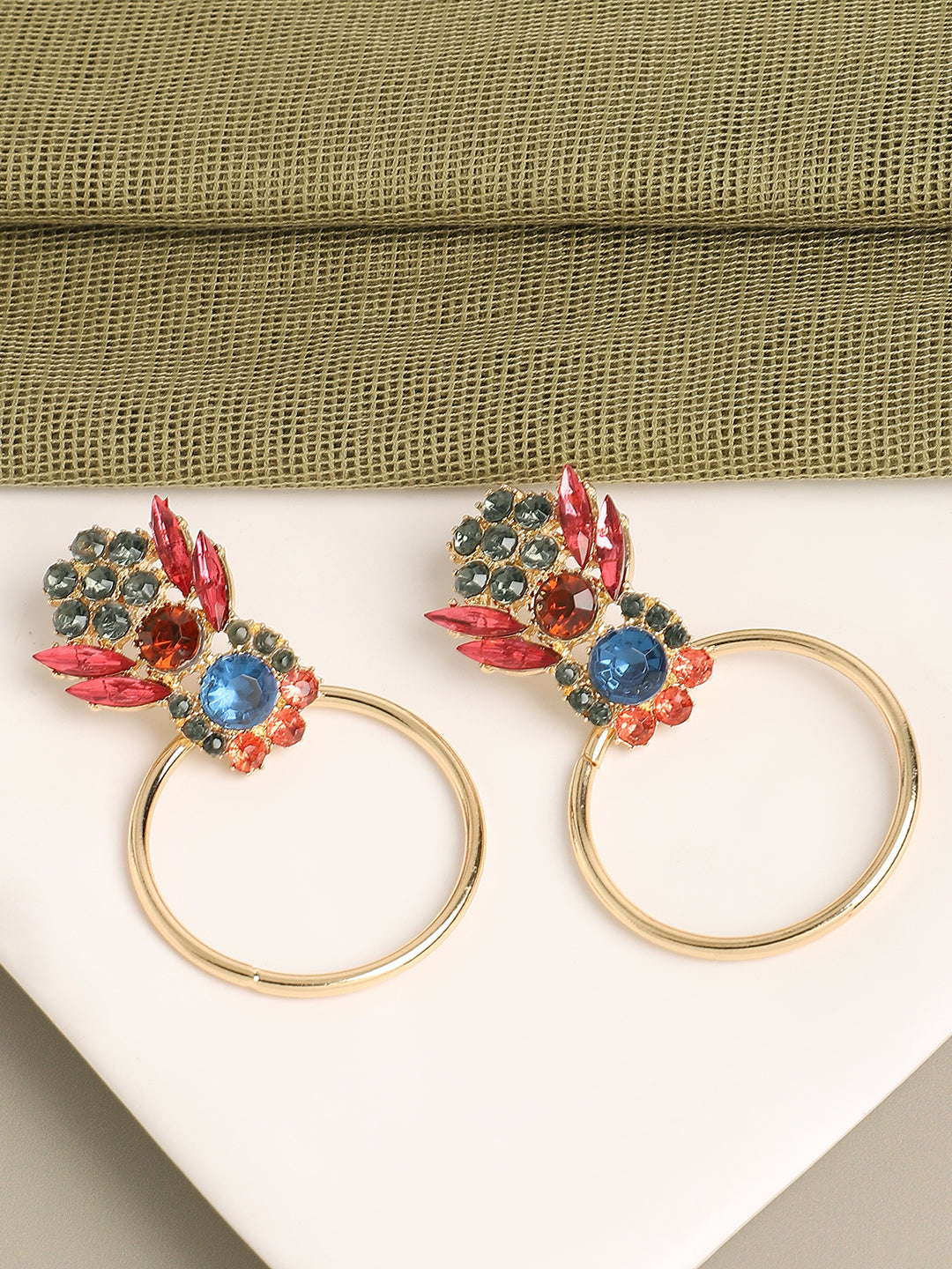 Gold Plated Designer Stone Party Drop Earring For Women