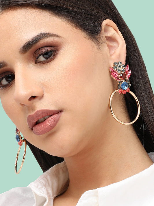 Gold Plated Designer Stone Party Drop Earring For Women