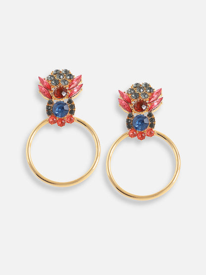 Gold Plated Designer Stone Party Drop Earring For Women