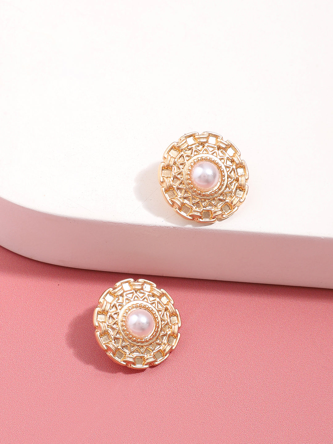 Gold Plated Pearls Casual Stud For Women