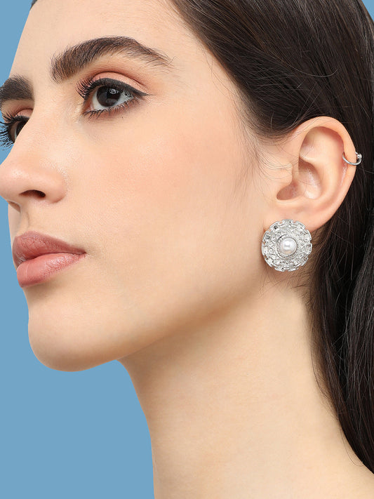 Gold Plated Pearls Casual Stud For Women