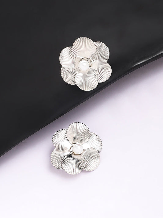 Silver Plated Pearls Casual Stud For Women