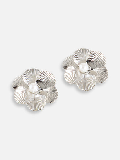 Silver Plated Pearls Casual Stud For Women