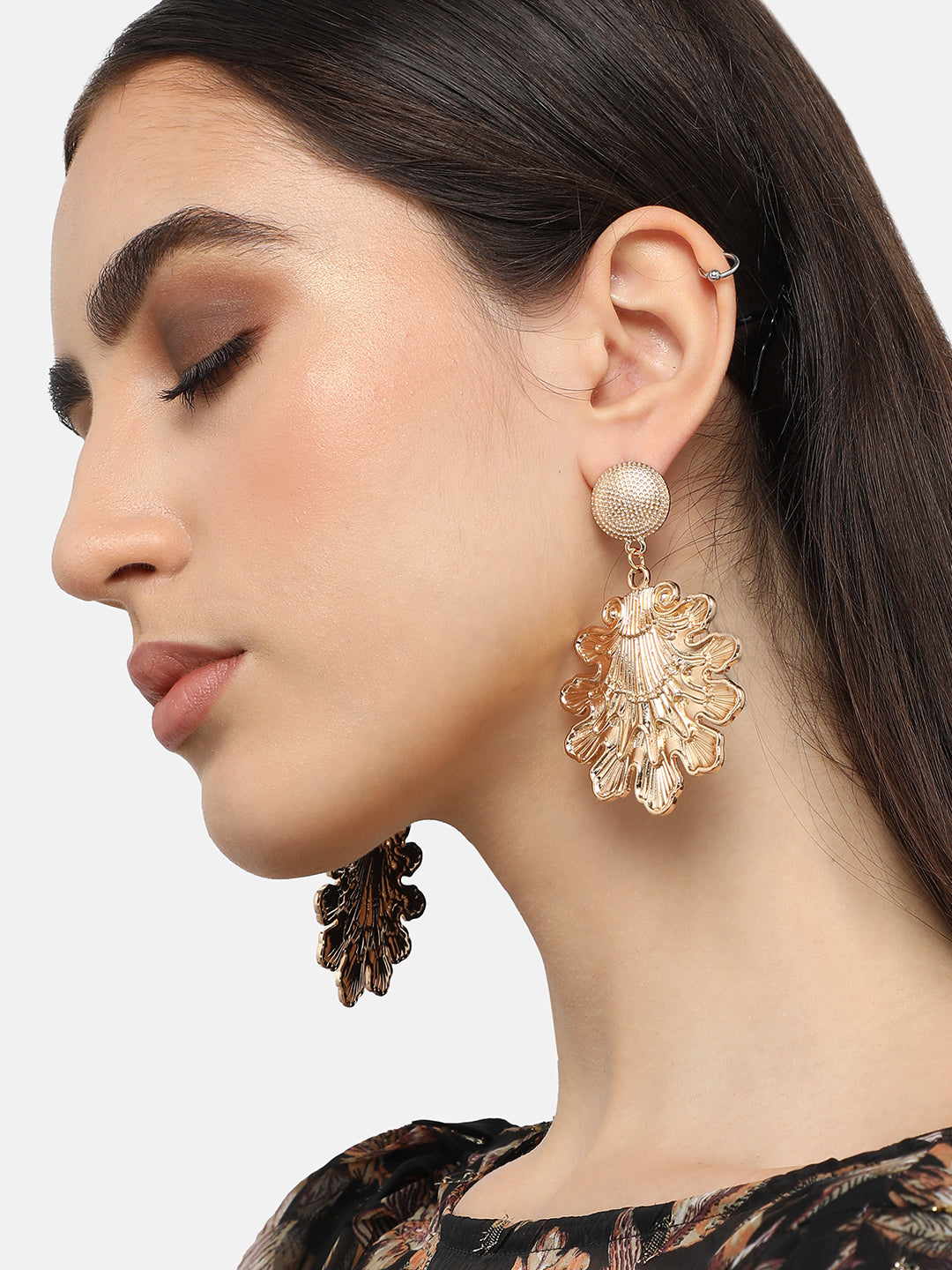 Gold Plated Pearls Party Drop Earring For Women