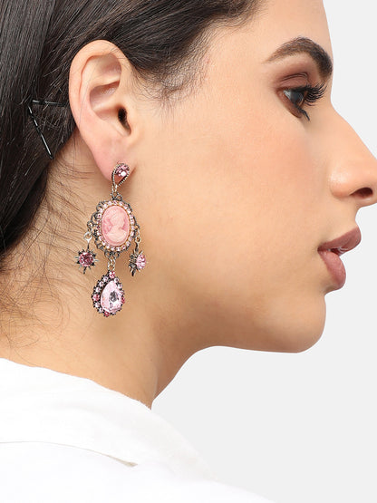 Gold Plated Designer Stone Party Drop Earring For Women