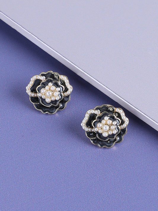Gold Plated Pearls Casual Stud For Women