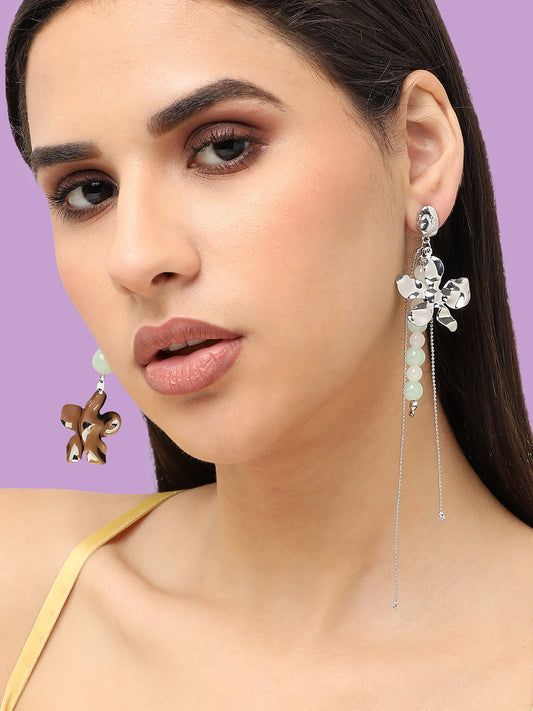 Silver Plated Designer Stone Party Drop Earring For Women