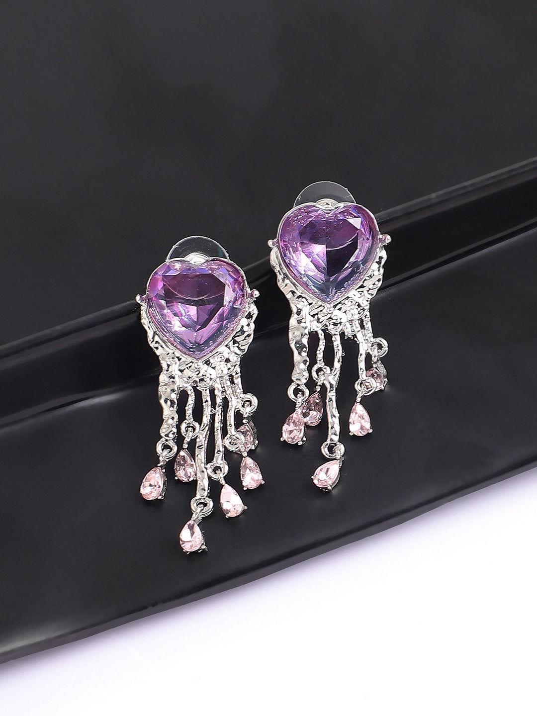 Silver Plated Designer Stone Party Drop Earring For Women