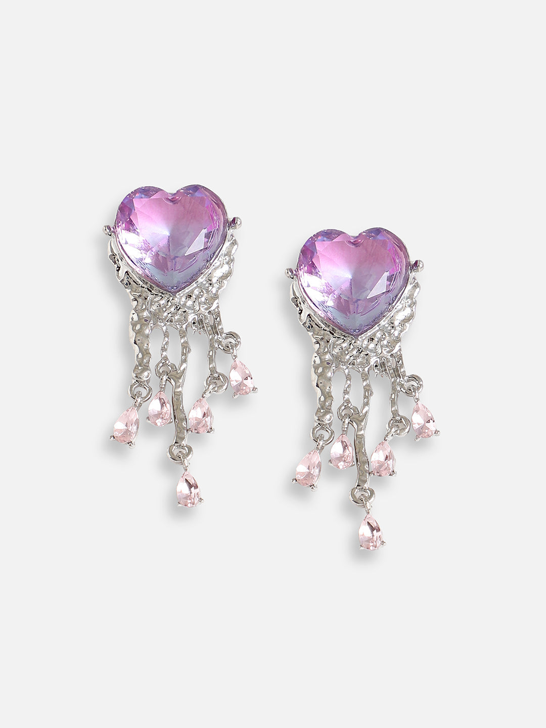 Silver Plated Designer Stone Party Drop Earring For Women