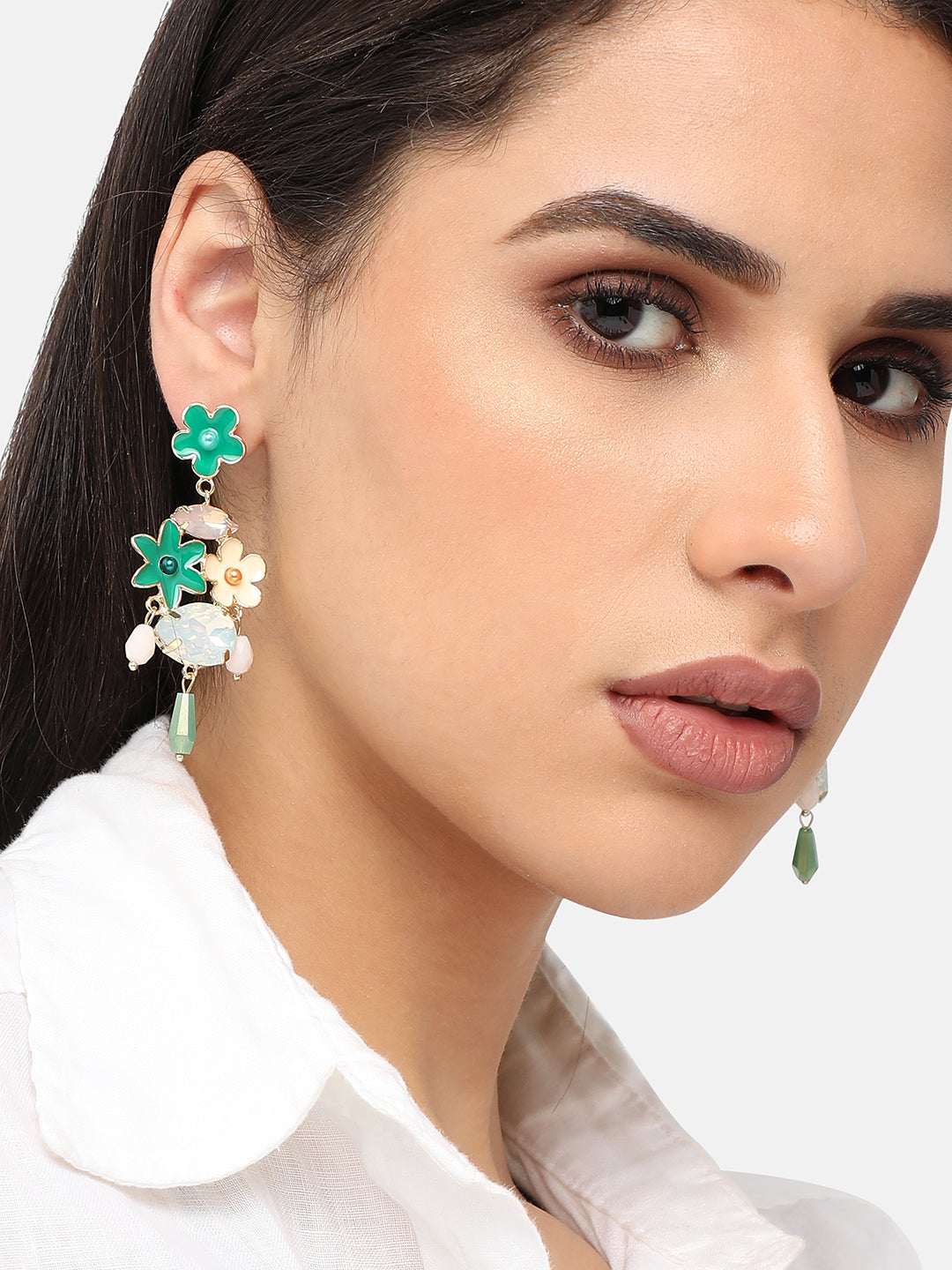 Gold Plated Pearls Party Drop Earring For Women