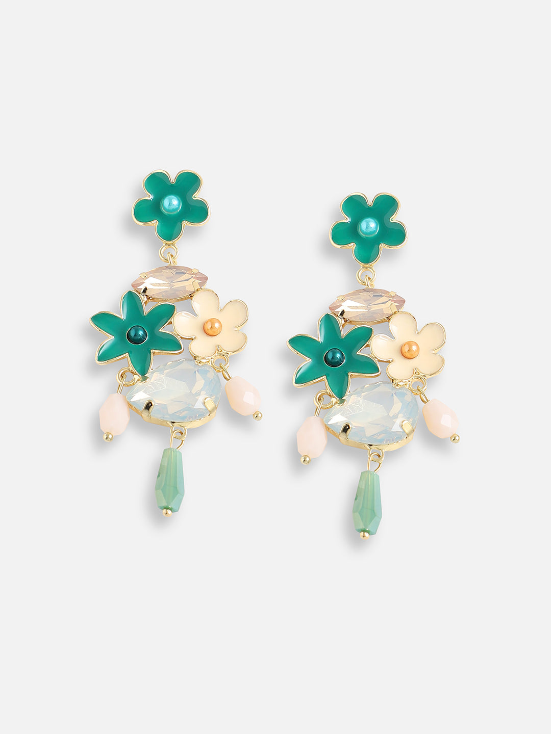 Gold Plated Pearls Party Drop Earring For Women