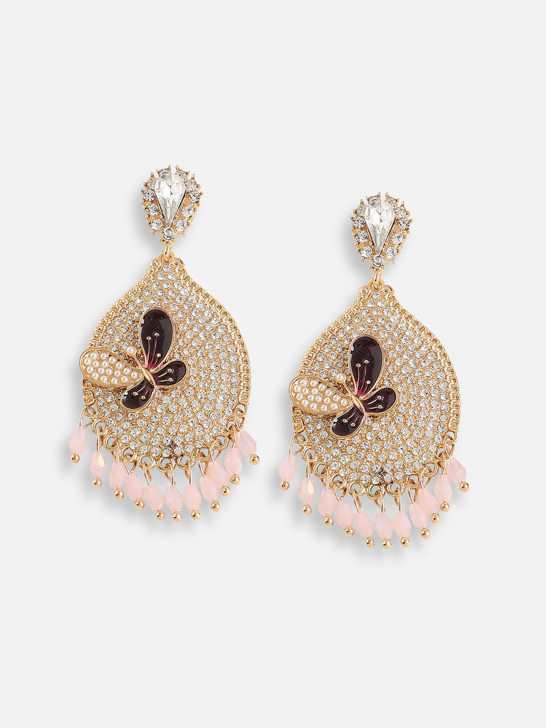 Gold Plated Designer Stone Party Drop Earring For Women