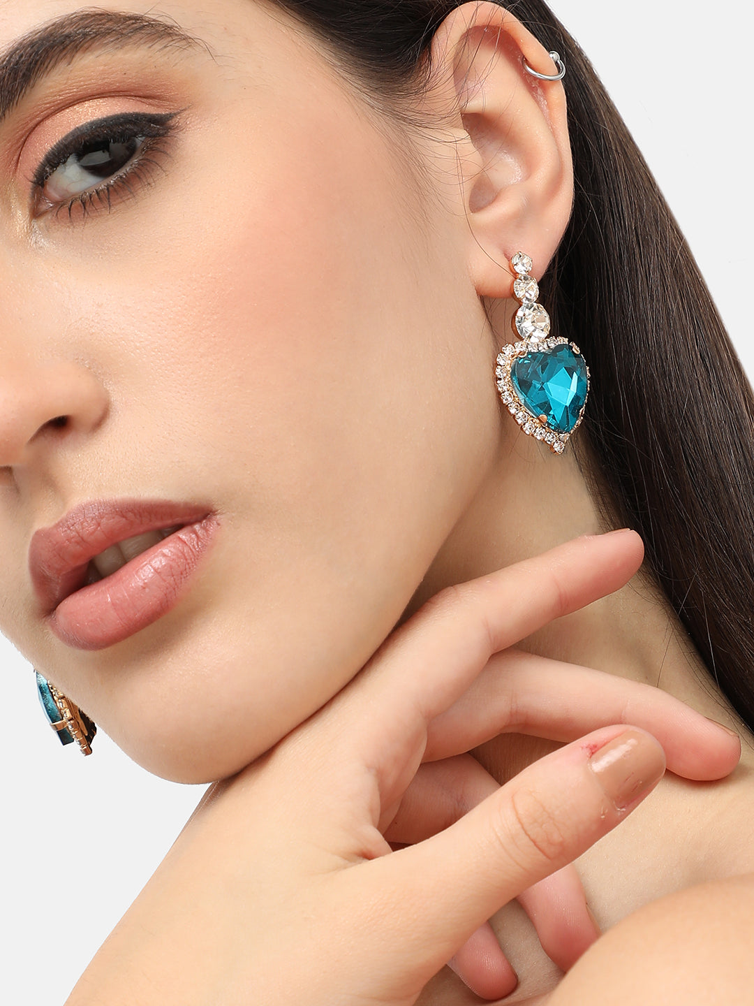 Silver Plated Designer Stone Party Drop Earring For Women