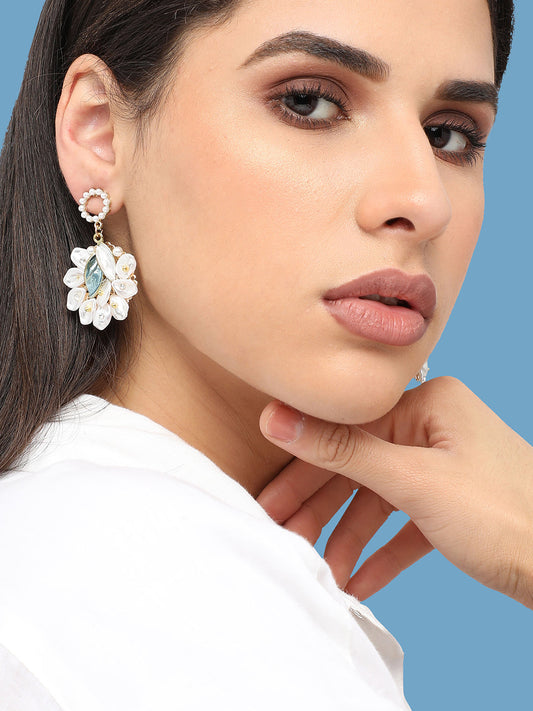 Gold Plated Designer Stone Party Drop Earring For Women