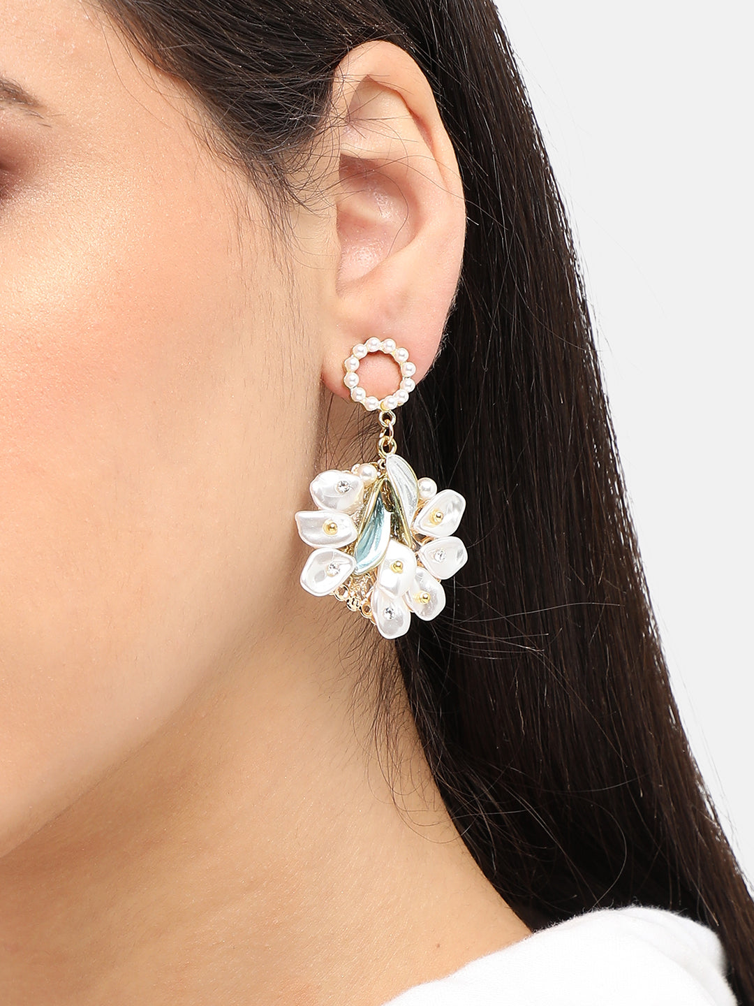 Gold Plated Designer Stone Party Drop Earring For Women