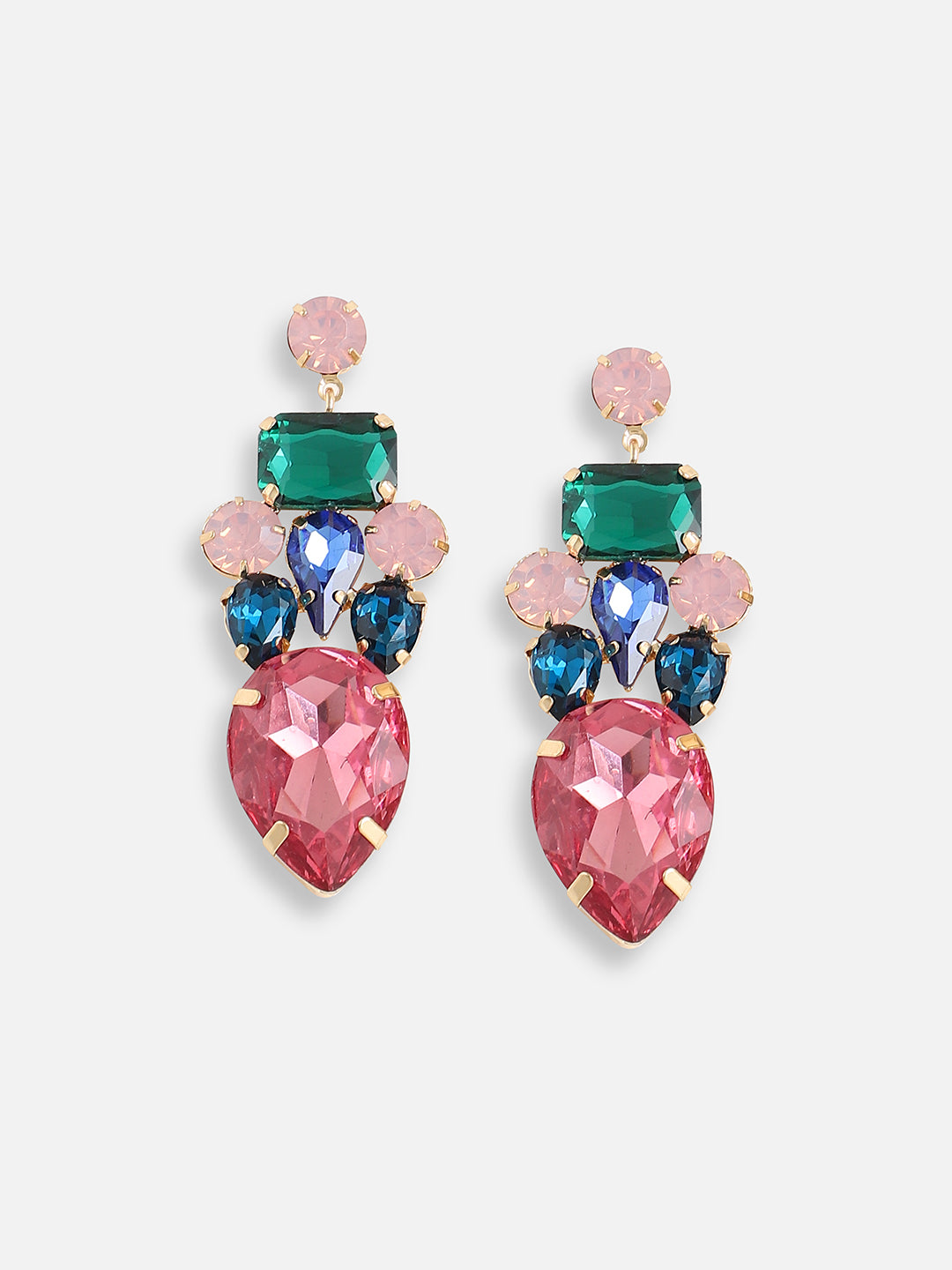 Gold Plated Designer Stone Party Drop Earring For Women