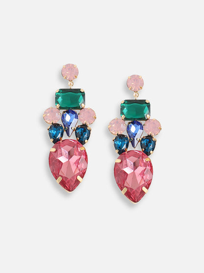 Gold Plated Designer Stone Party Drop Earring For Women
