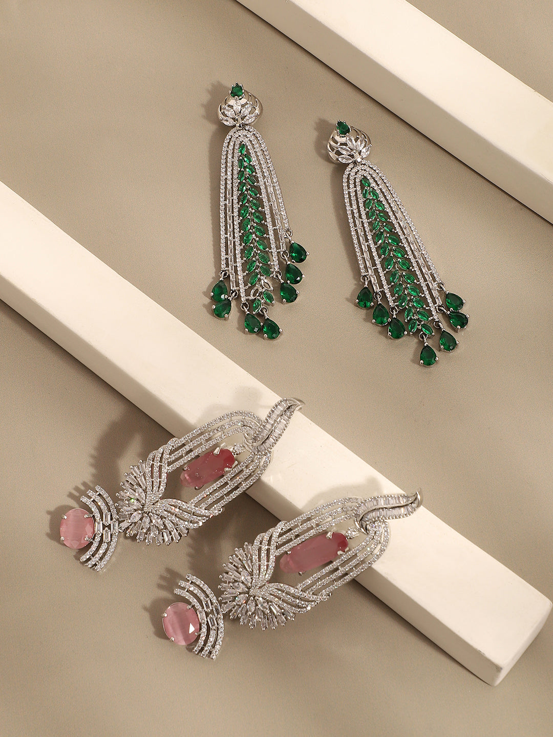 Pack Of Silver-Plated Drop Earrings