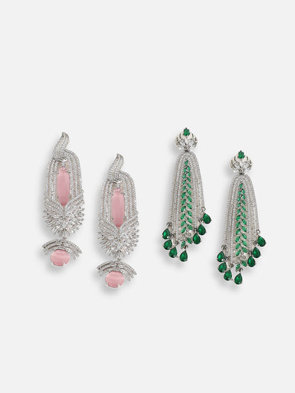 Pack Of Silver-Plated Drop Earrings