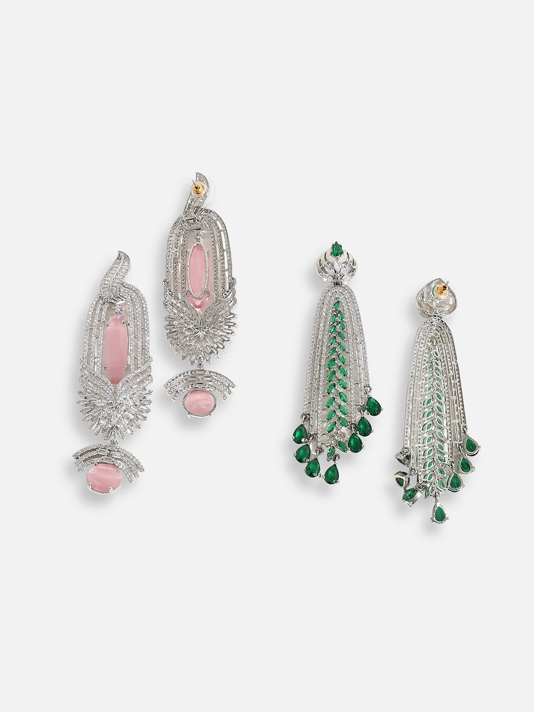 Pack Of Silver-Plated Drop Earrings 