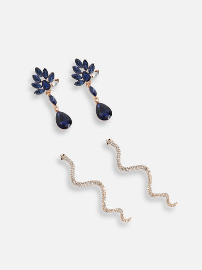 Pack Of Gold-Plated Drop Earrings