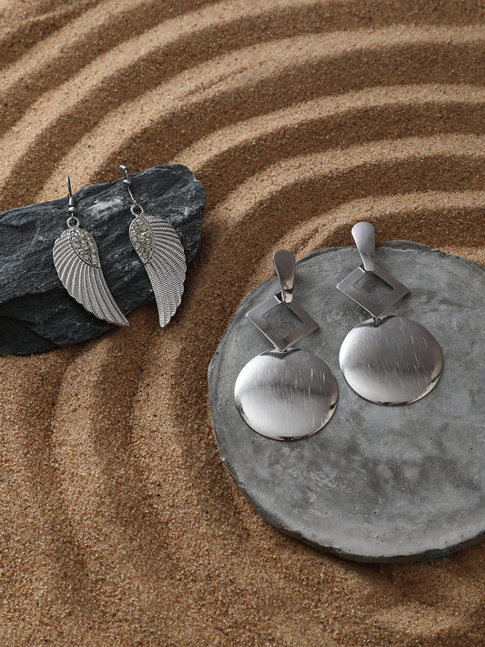 Pack Of Silver-Plated Drop Earrings