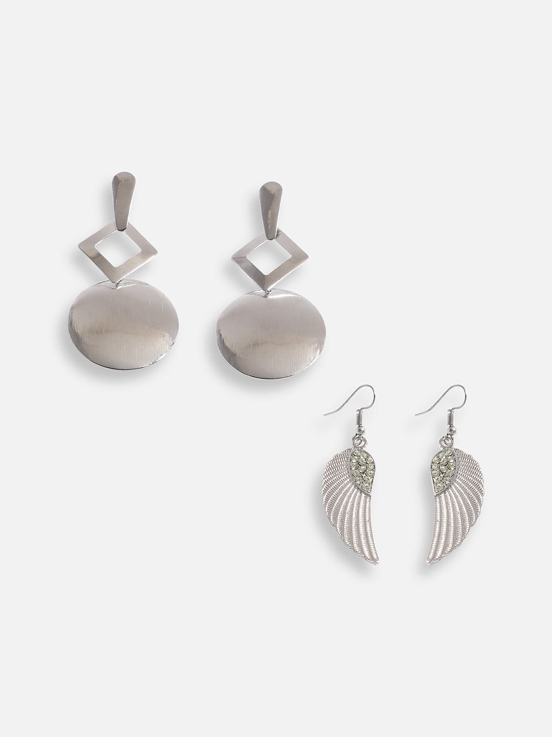 Pack Of Silver-Plated Drop Earrings 