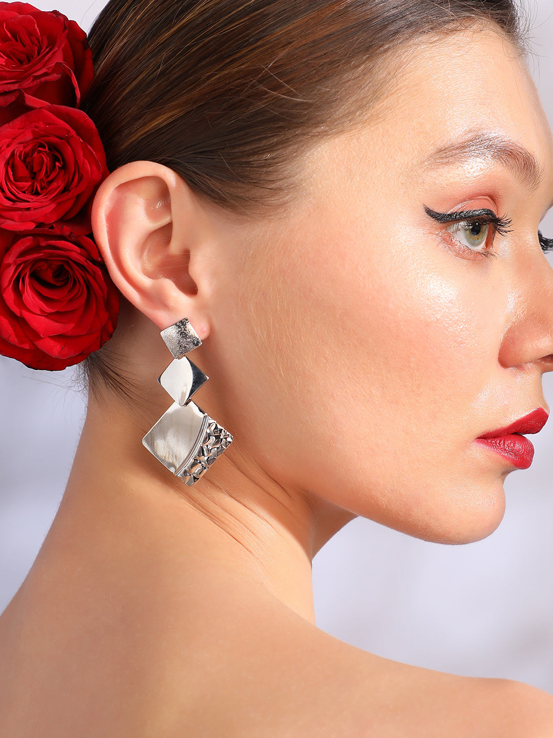 Pack Of Silver-Plated Stud & Drop Earrings