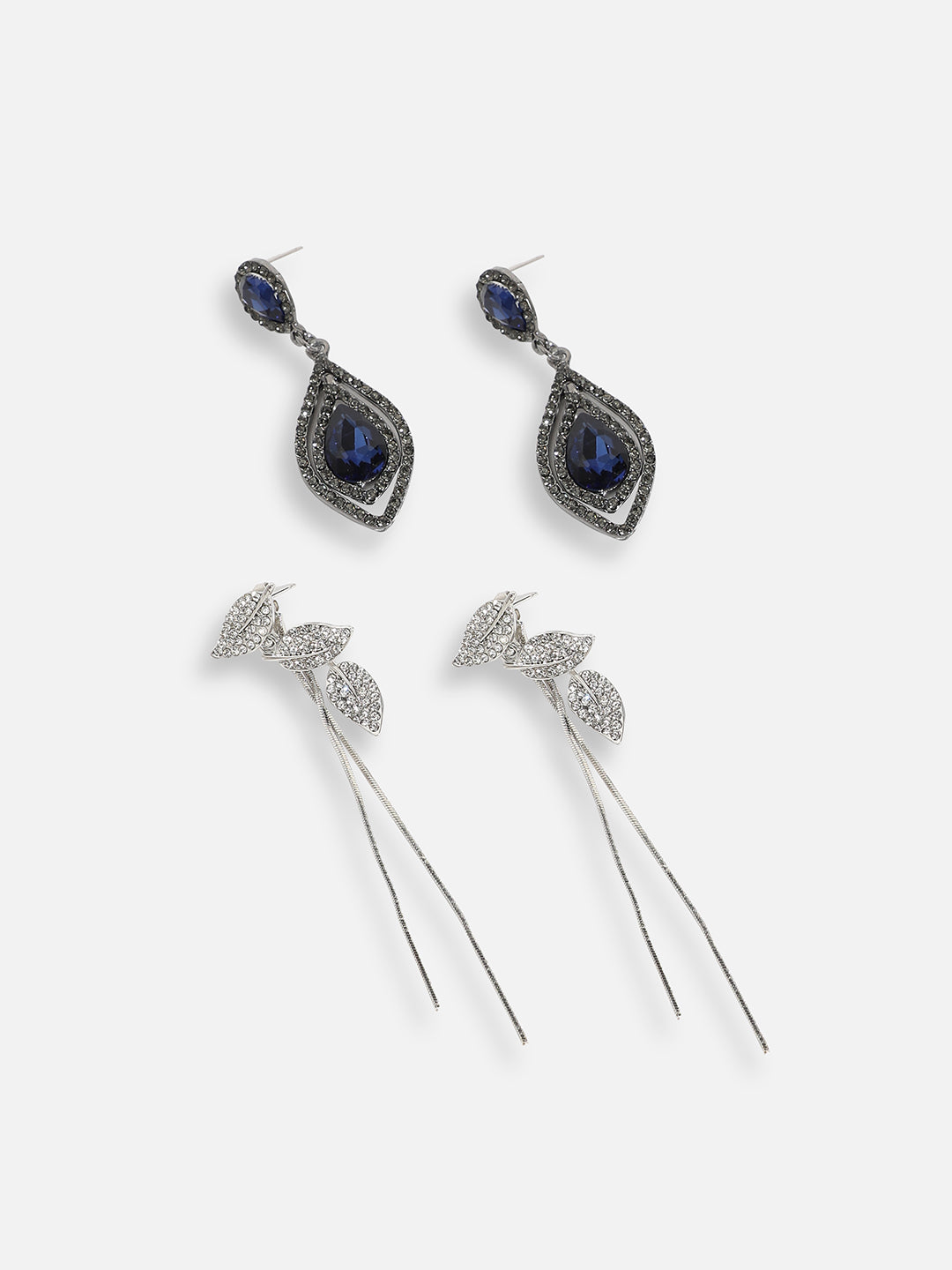 Pack Of Silver-Plated Drop Earrings