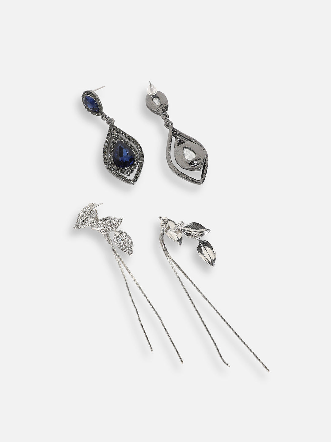 Pack Of Silver-Plated Drop Earrings 