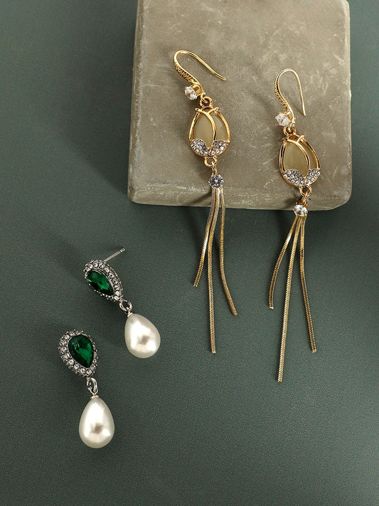Pack Of Congtemporary Drop Earrings