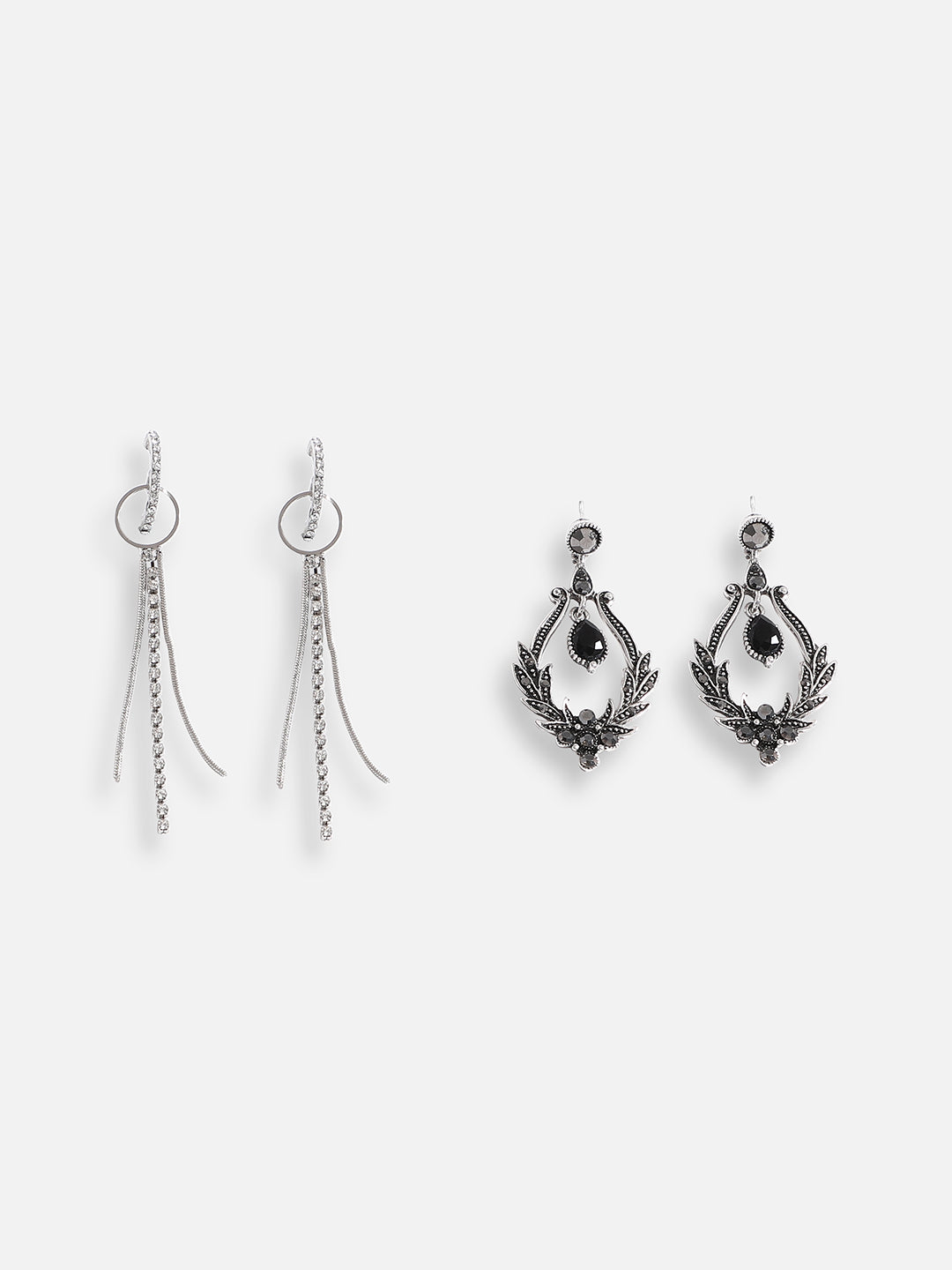 Pack Of Silver-Plated Drop Earrings 