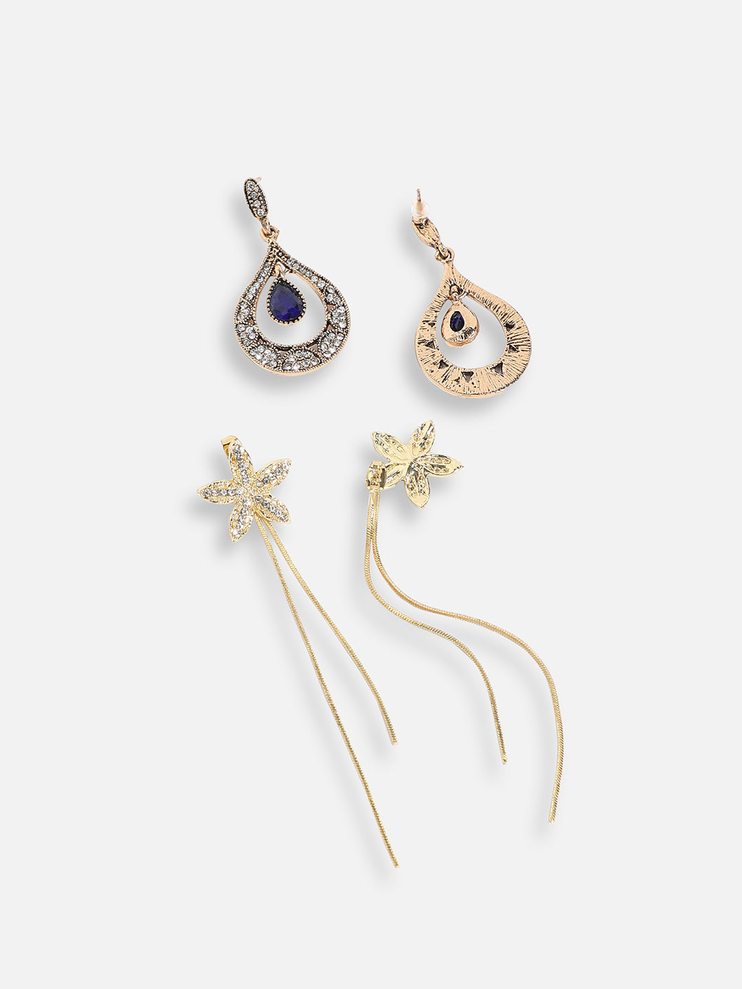 Pack Of Gold-Plated Drop Earrings 