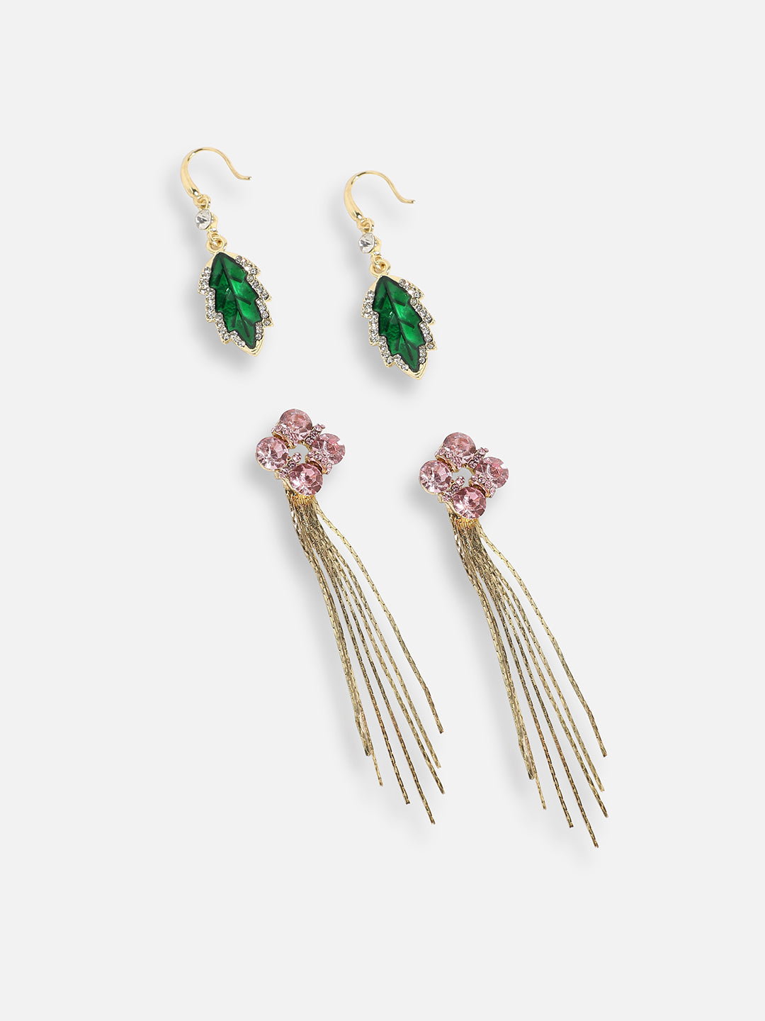 Pack Of Gold-Plated Drop Earrings