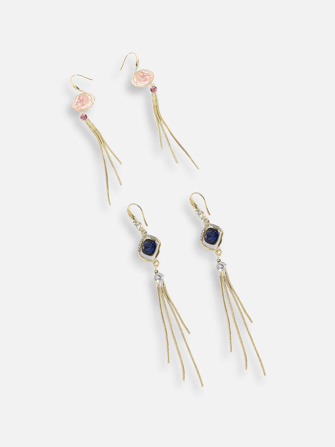 Pack Of Gold-Plated Drop Earrings
